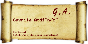 Gavrila Aténé névjegykártya